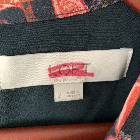 Loft Blue Coral Hydrangea Floral Ruffle Long Sleeve Dress - Picture 4 of 12